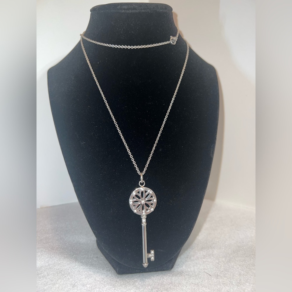 Stainless Steel Skeleton Key To Success Pendant Rope Link Chain Necklace 28 inch